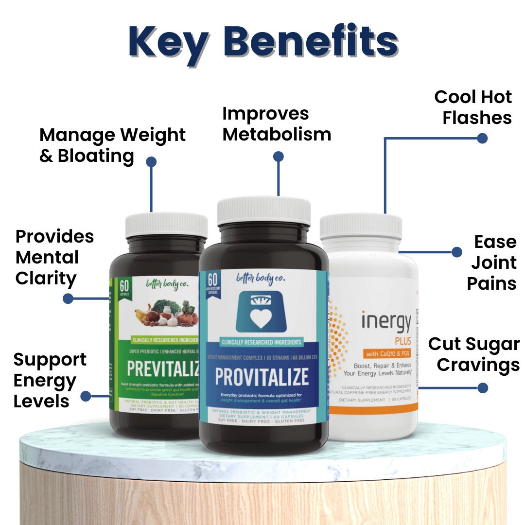 Better Body Co. Original Slim Gut Bundle | Provitalize & Previtalize Bundle  - Natural Menopause Probiotic and Prebiotic, Capsule