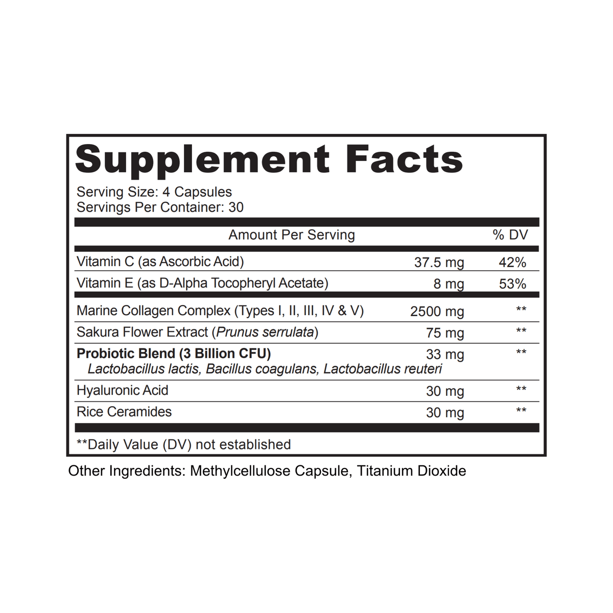 Radiancy Supplement Facts